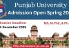 University of the Punjab MS, M.Phil, & Ph.D. Admissions 2026 (Spring Semester): Programs & Key Deadlines University of the Punjab MS, M.Phil, & Ph.D. Admissions 2026 (Spring Semester): Programs & Key Deadlines